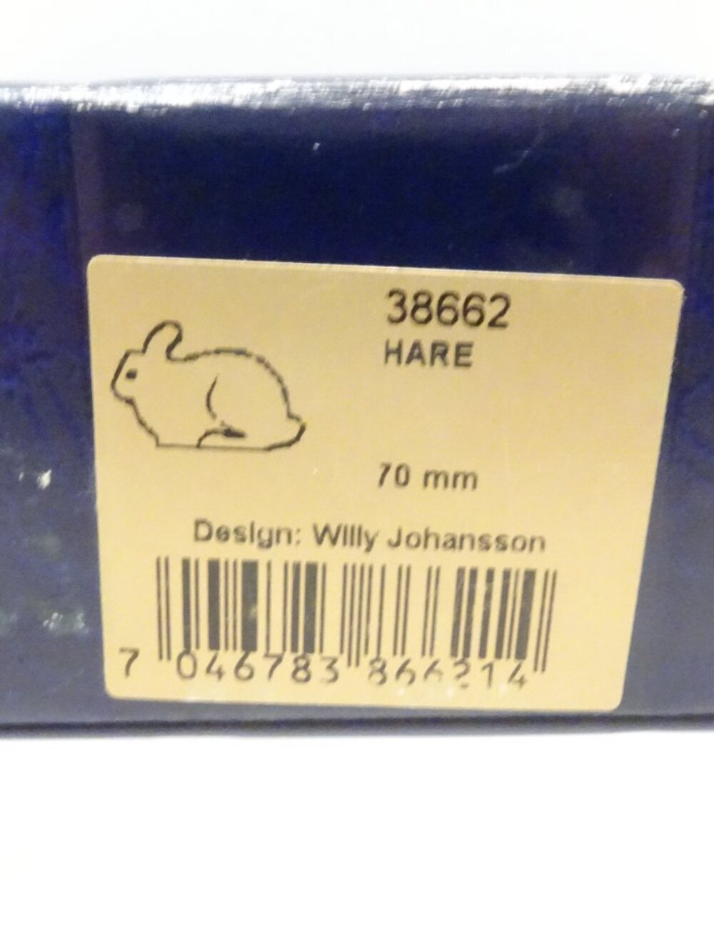 Hadeland Norway Crystal Glass Crouching Rabbit Hare Willy Johansson 70mm 38662 - Picture 3 of 5